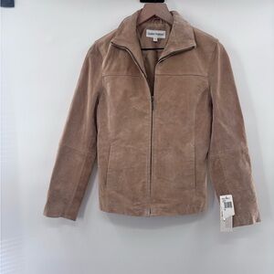 Boston Harbour Women's Tan Leather Suede Jacket Size Small
